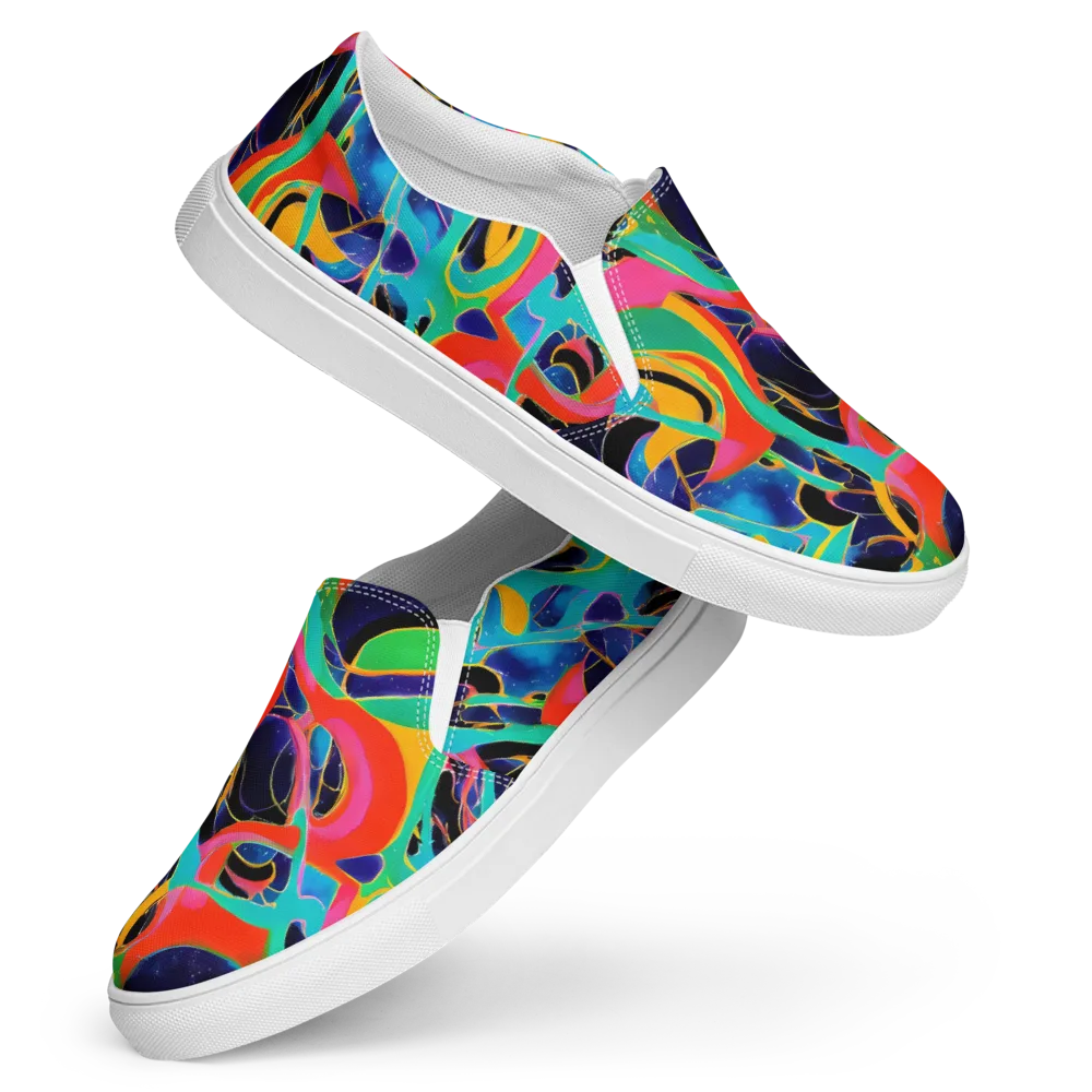 Color Collider on Women's Slip-On Canvas Shoes — Front