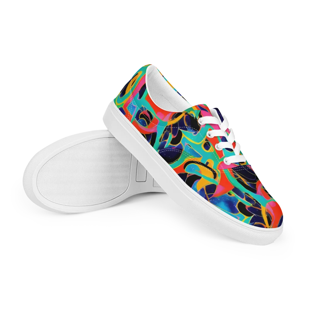 Color Collider on Men's Lace-Up Canvas Shoes — Right Front