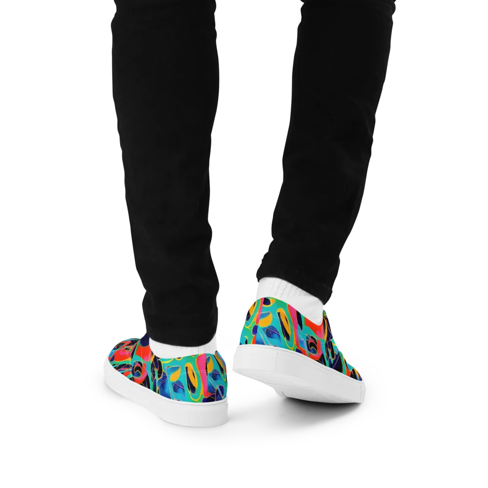 Color Collider on Men's Lace-Up Canvas Shoes — Back
