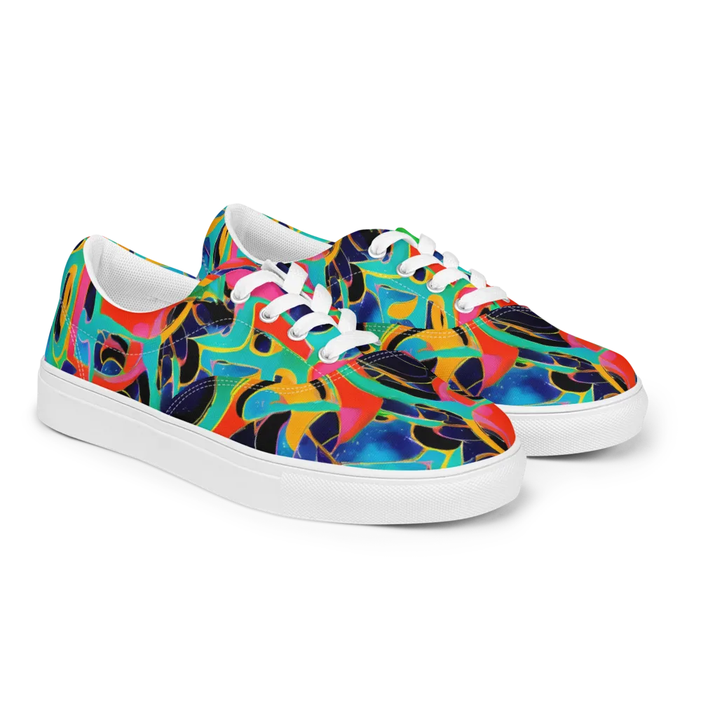 Color Collider on Men's Lace-Up Canvas Shoes — Right Front