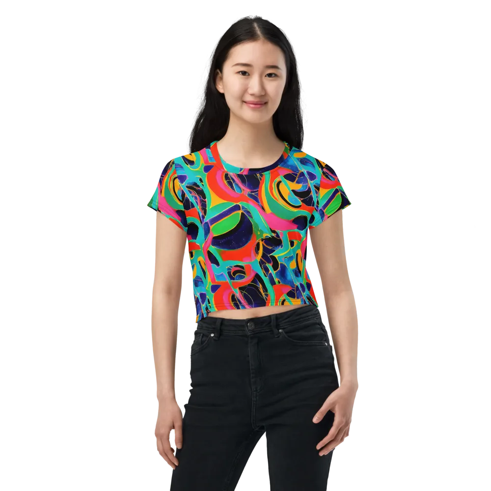Color Collider on Crop Tee — Front