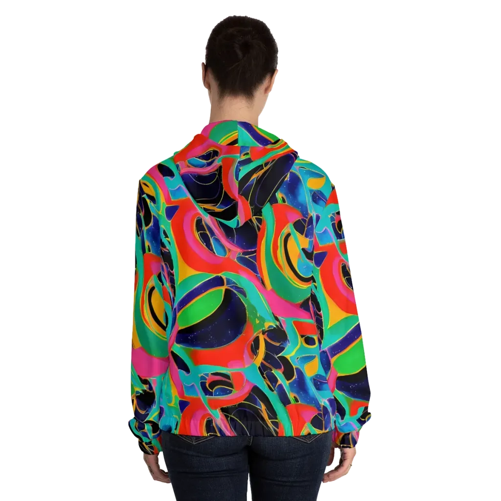 Color Collider on Women's Full-Zip Hoodie — Back On Person