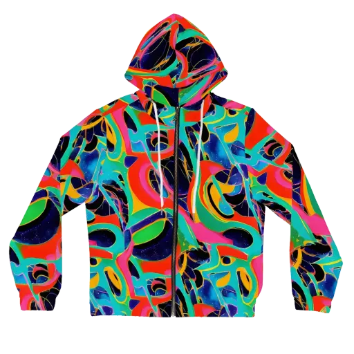 Color Collider on a Women's Full-Zip Hoodie