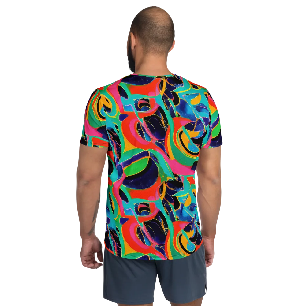 Color Collider on Men's Athletic T-Shirt — Back
