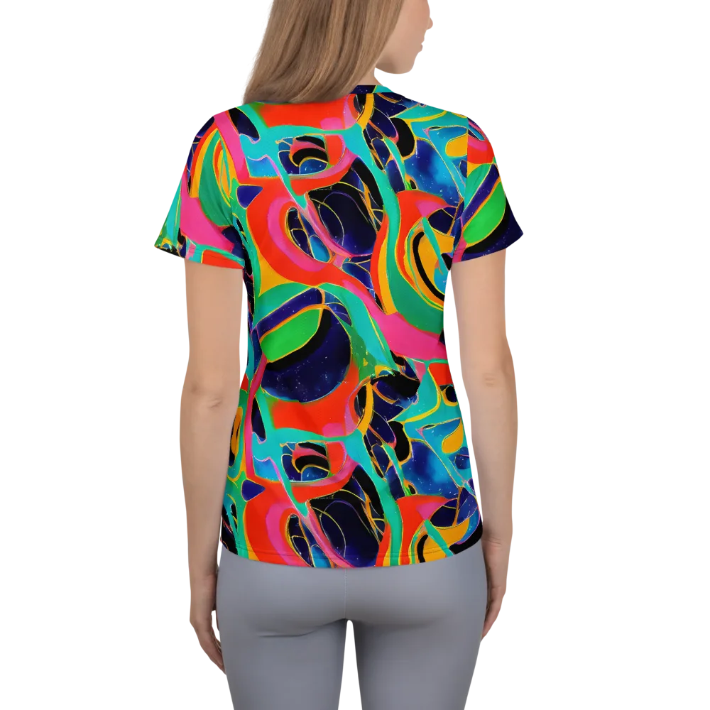 Color Collider on Women's Athletic T-Shirt — Back