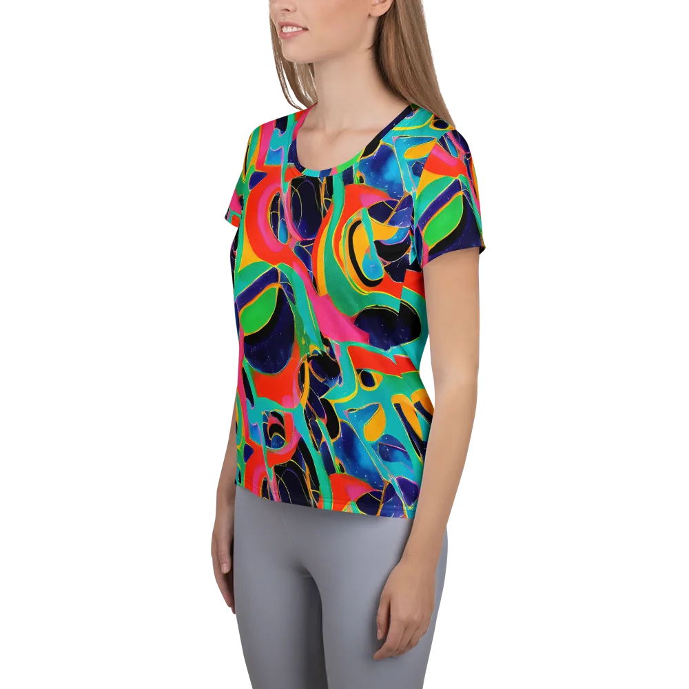 Color Collider on Women's Athletic T-Shirt — Left