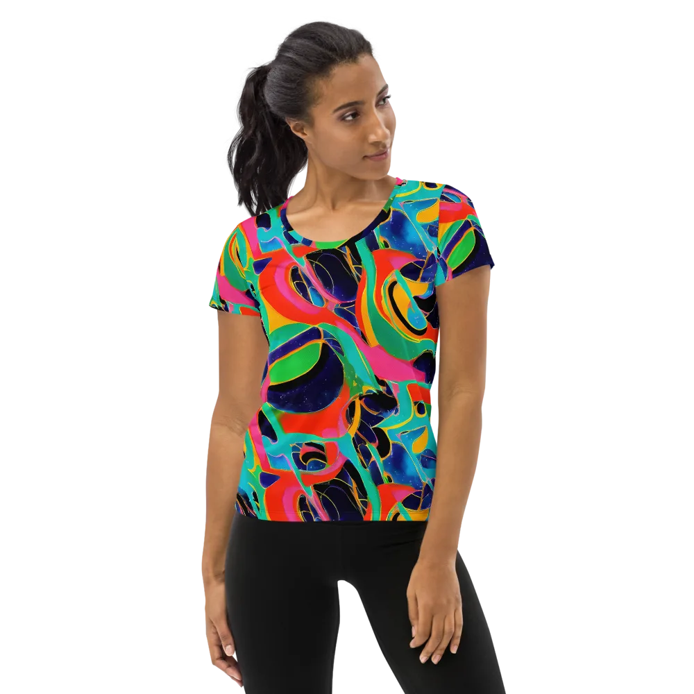 Color Collider on Women's Athletic T-Shirt — Front