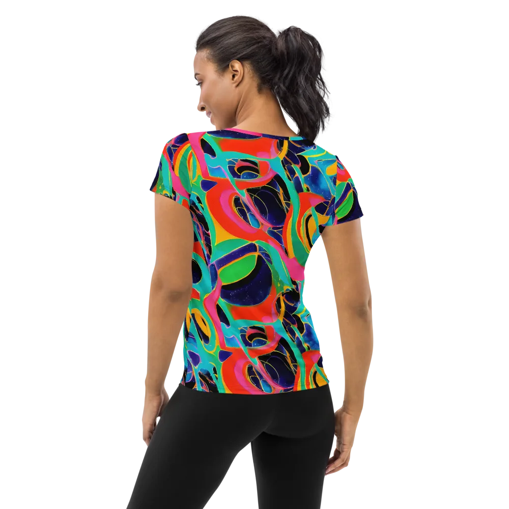 Color Collider on Women's Athletic T-Shirt — Back