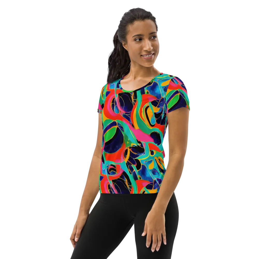 Color Collider on Women's Athletic T-Shirt — Left