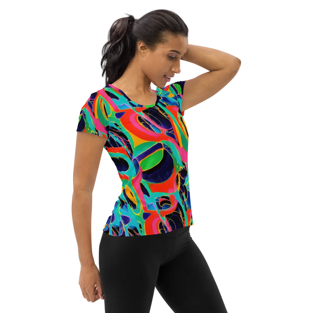 Color Collider on Women's Athletic T-Shirt — Right