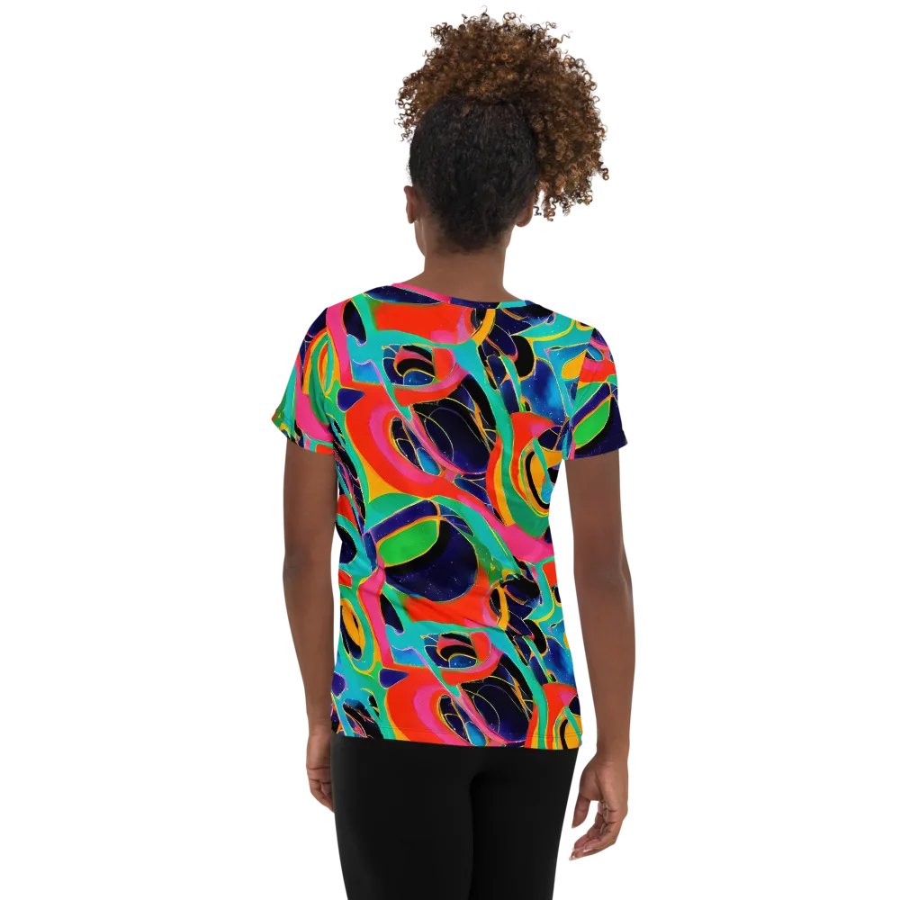 Color Collider on Women's Athletic T-Shirt — Back