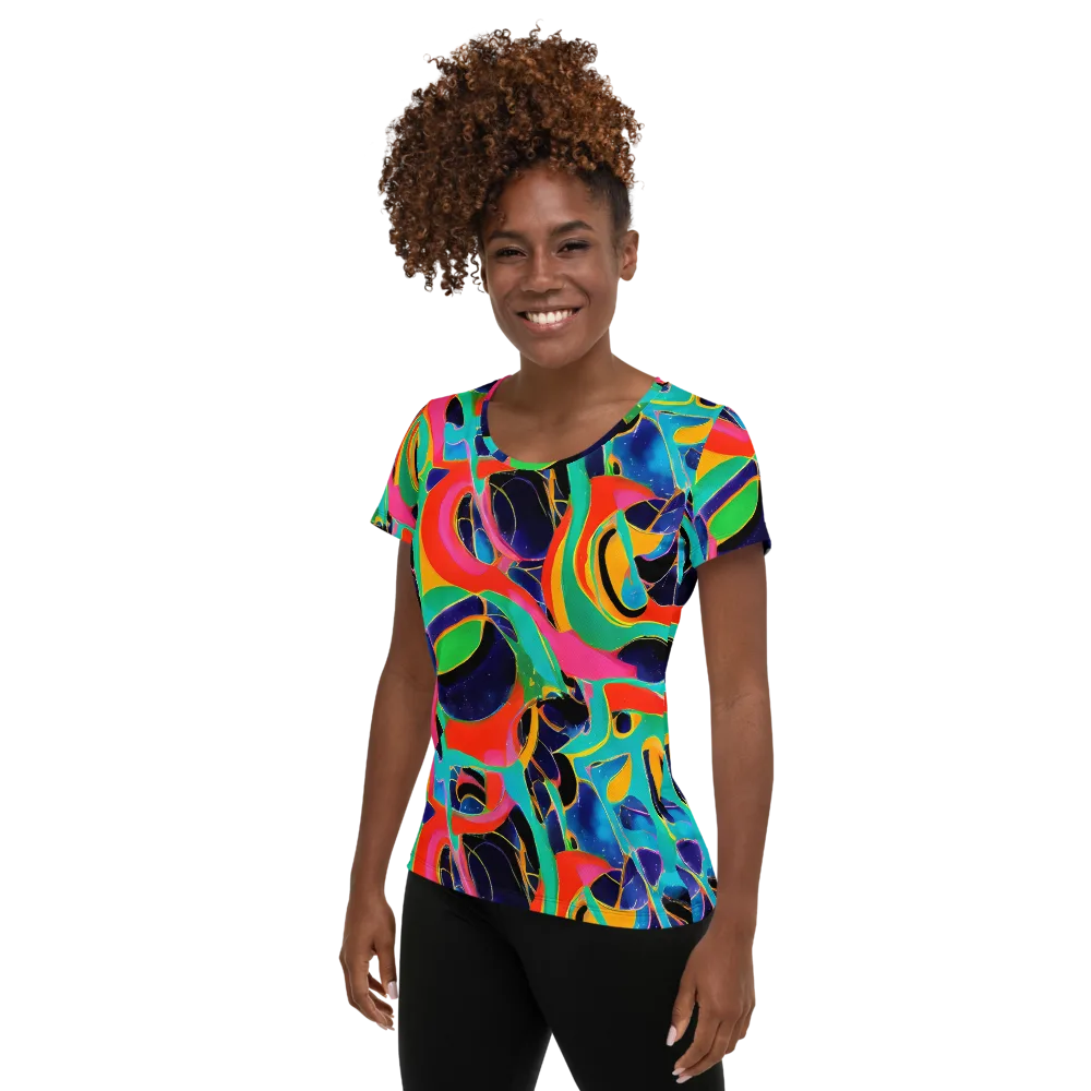 Color Collider on Women's Athletic T-Shirt — Left