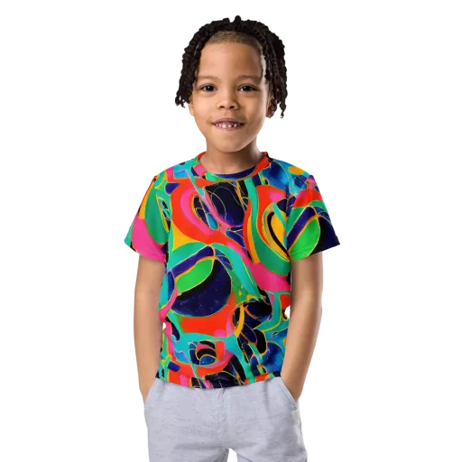 Color Collider on a Kids Crew Neck T-Shirt