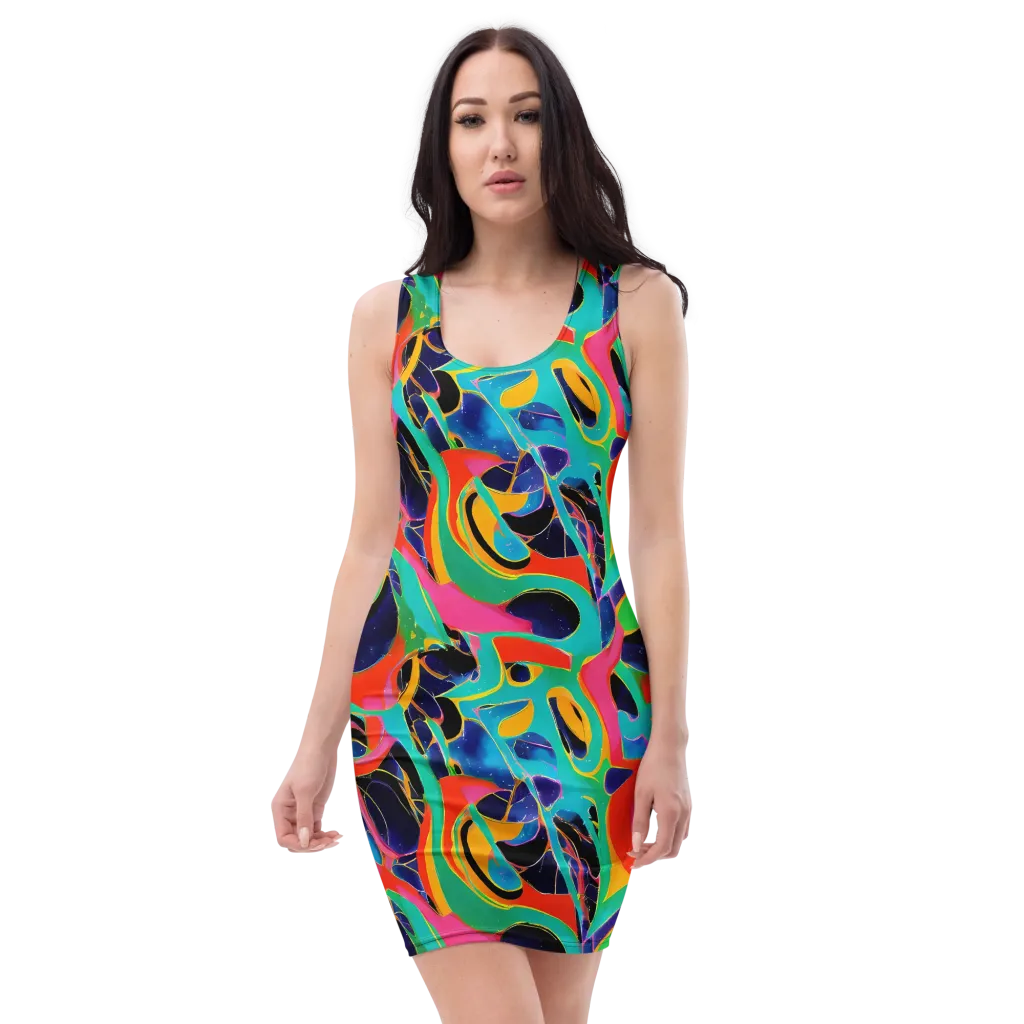 Color Collider on Bodycon Dress — Front