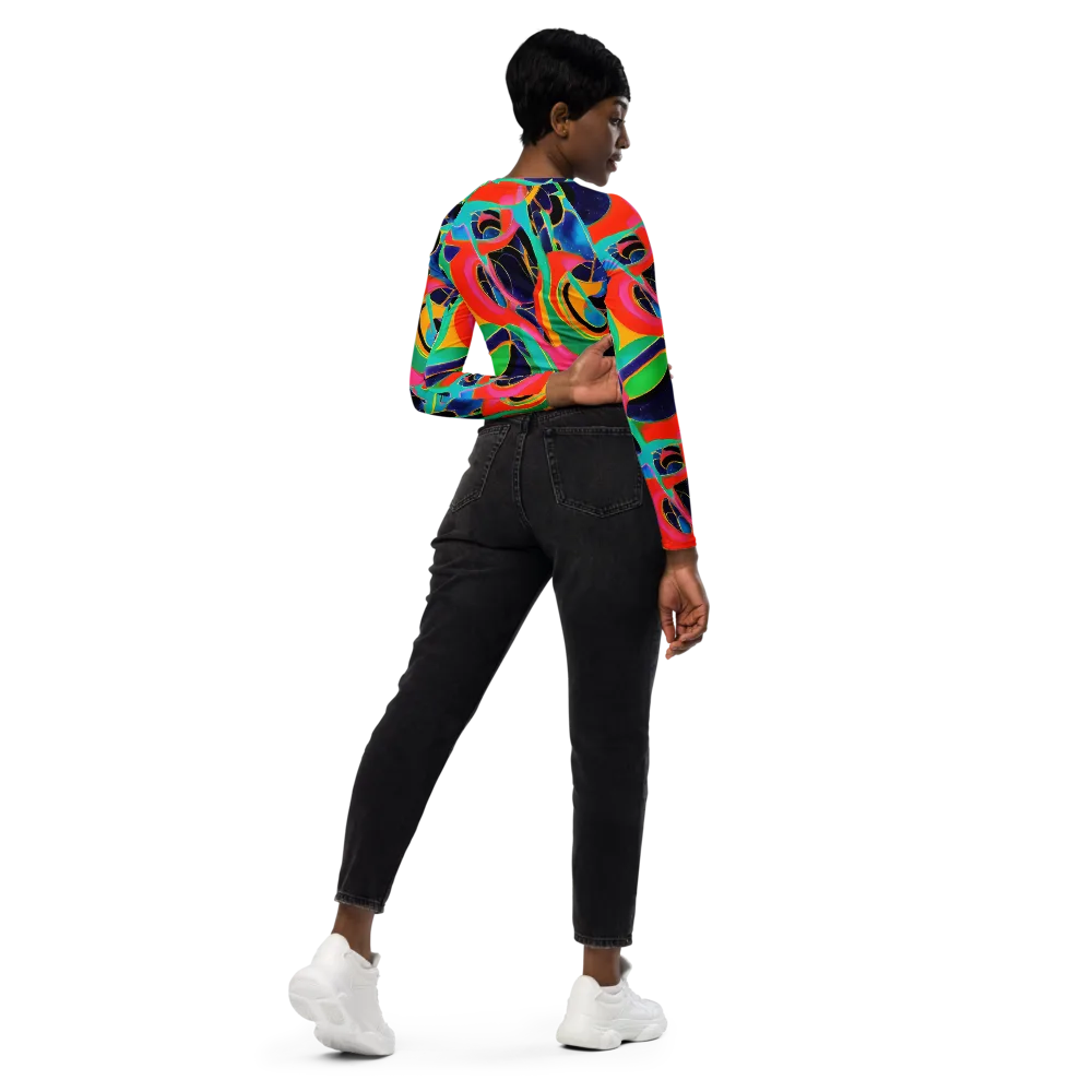 Color Collider on Long Sleeve Crop Top — Right Back