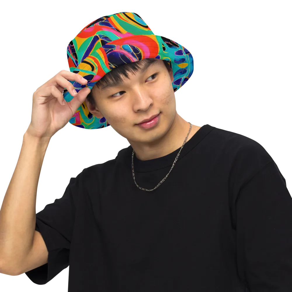 Color Collider on Reversible Bucket Hat — Front Inside