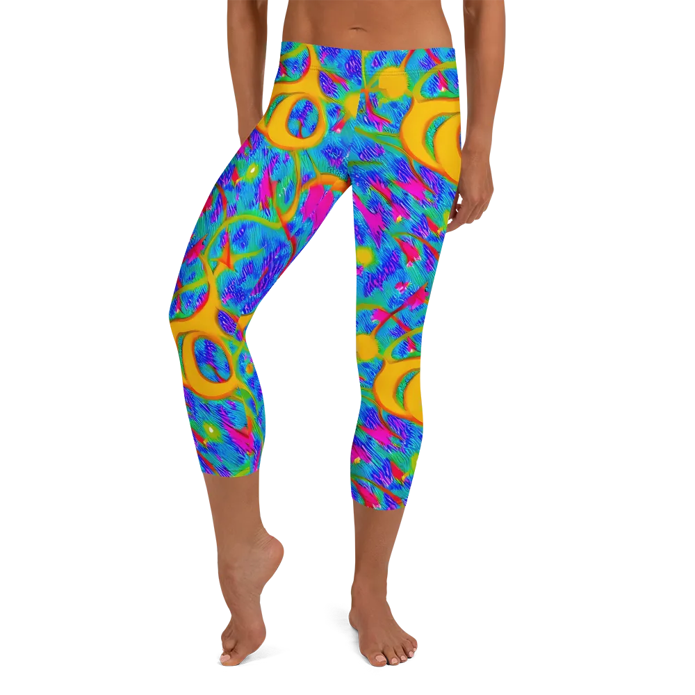Vivid Mirage on Capri Leggings — Front