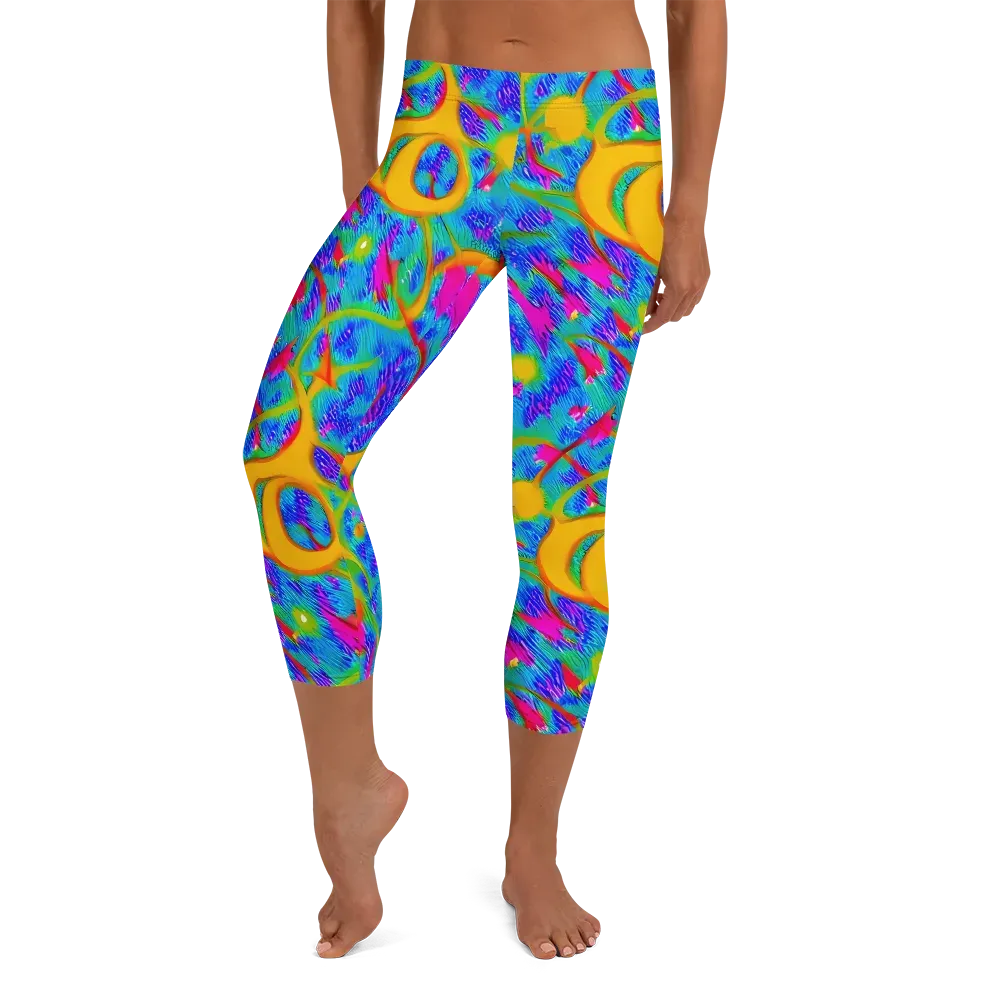 Vivid Mirage on Capri Leggings — Front