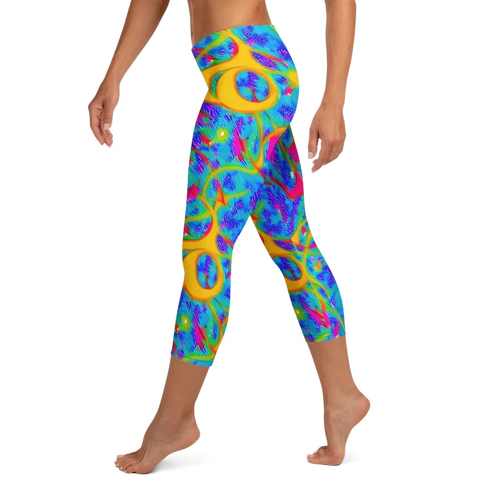 Vivid Mirage on Capri Leggings — Left