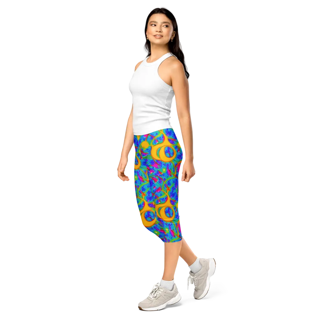 Vivid Mirage on Capri Leggings — Left Front