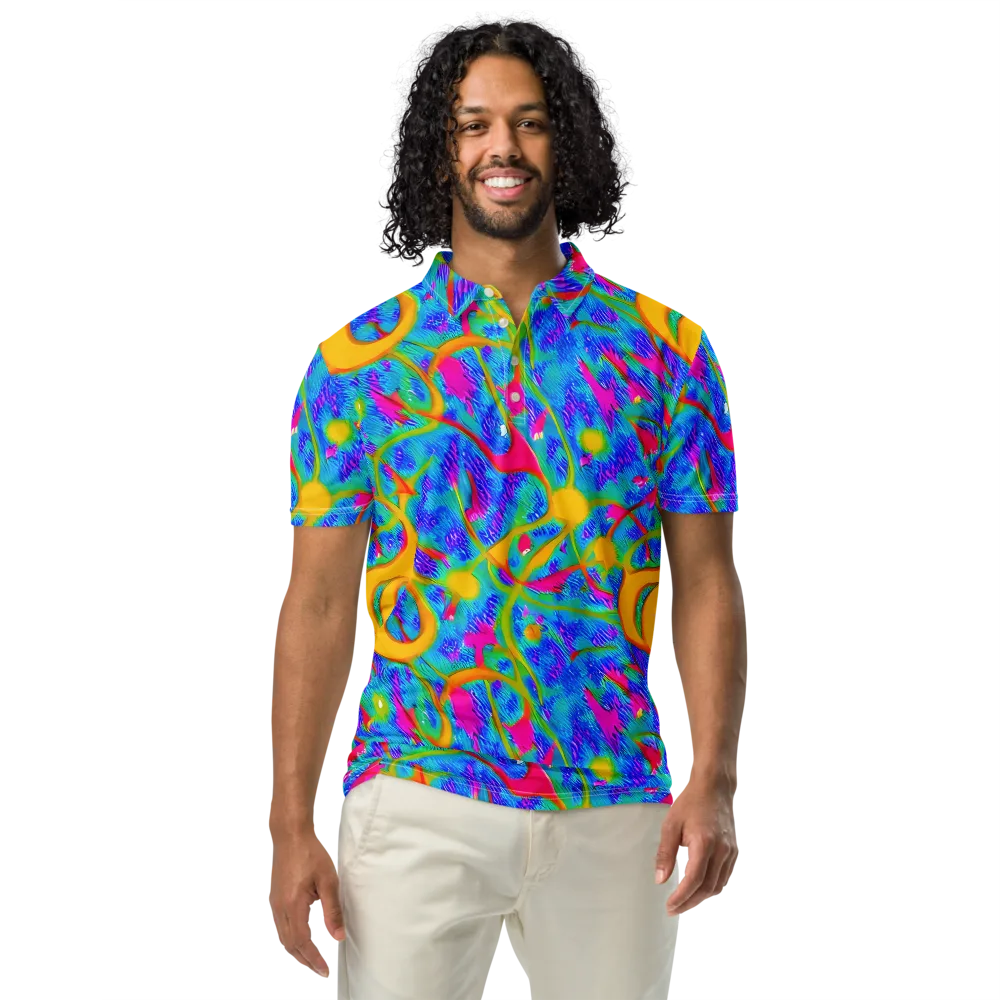 Vivid Mirage on Men's Slim Fit Polo Shirt — Front