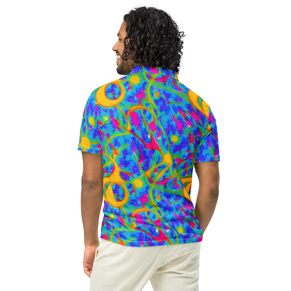 Vivid Mirage on Men's Slim Fit Polo Shirt — Back