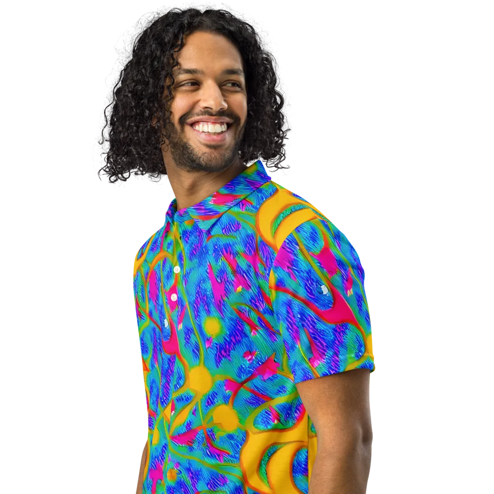 Vivid Mirage on Men's Slim Fit Polo Shirt — Left Front