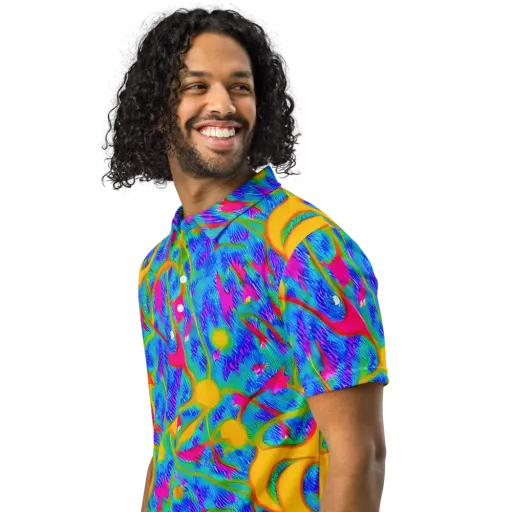 Vivid Mirage on a Men's Slim Fit Polo Shirt