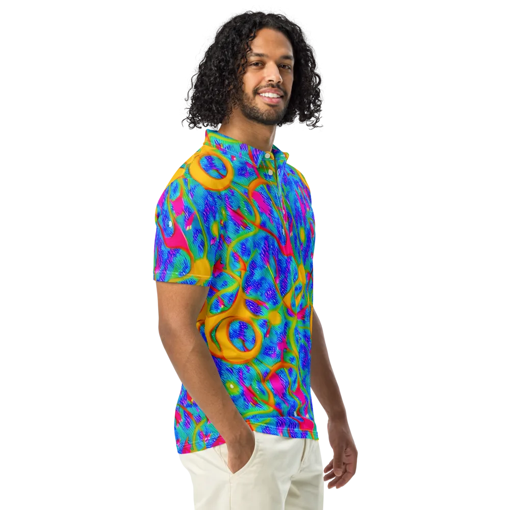 Vivid Mirage on Men's Slim Fit Polo Shirt — Right Front