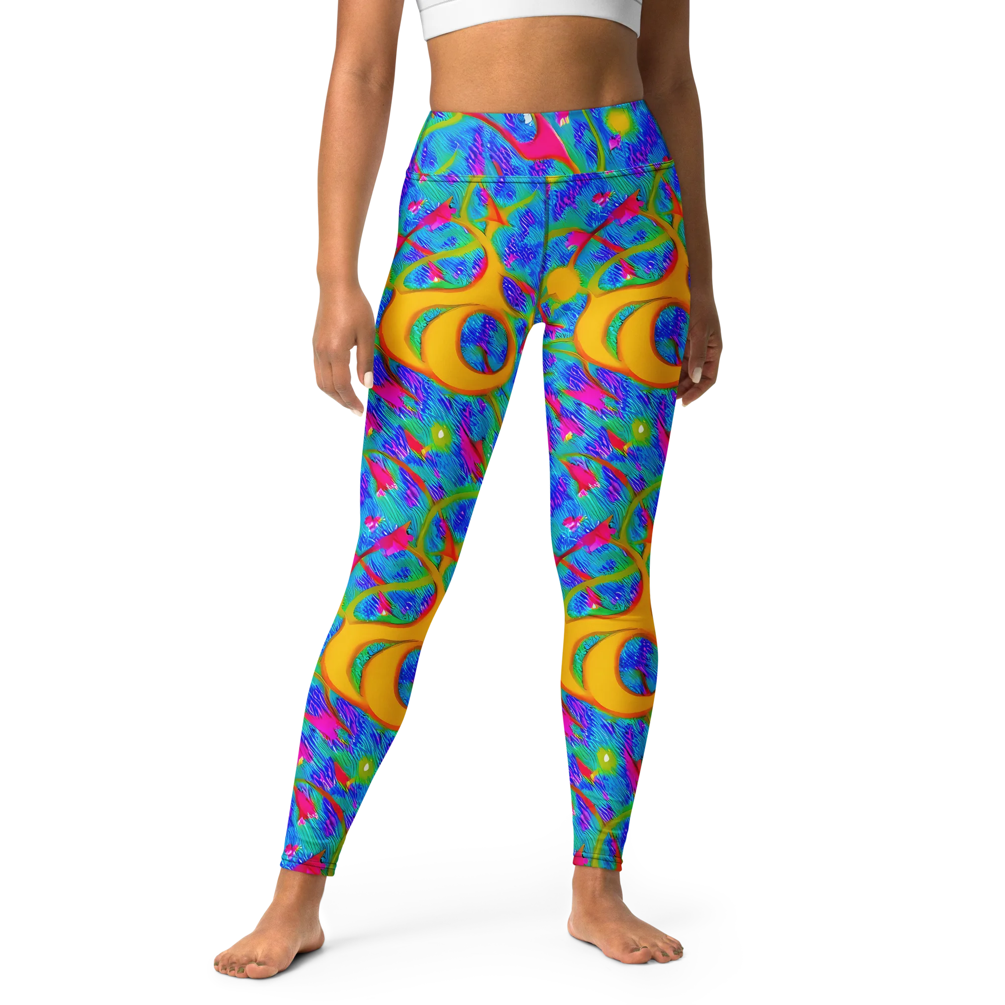 Vivid Mirage on Yoga Leggings — Front