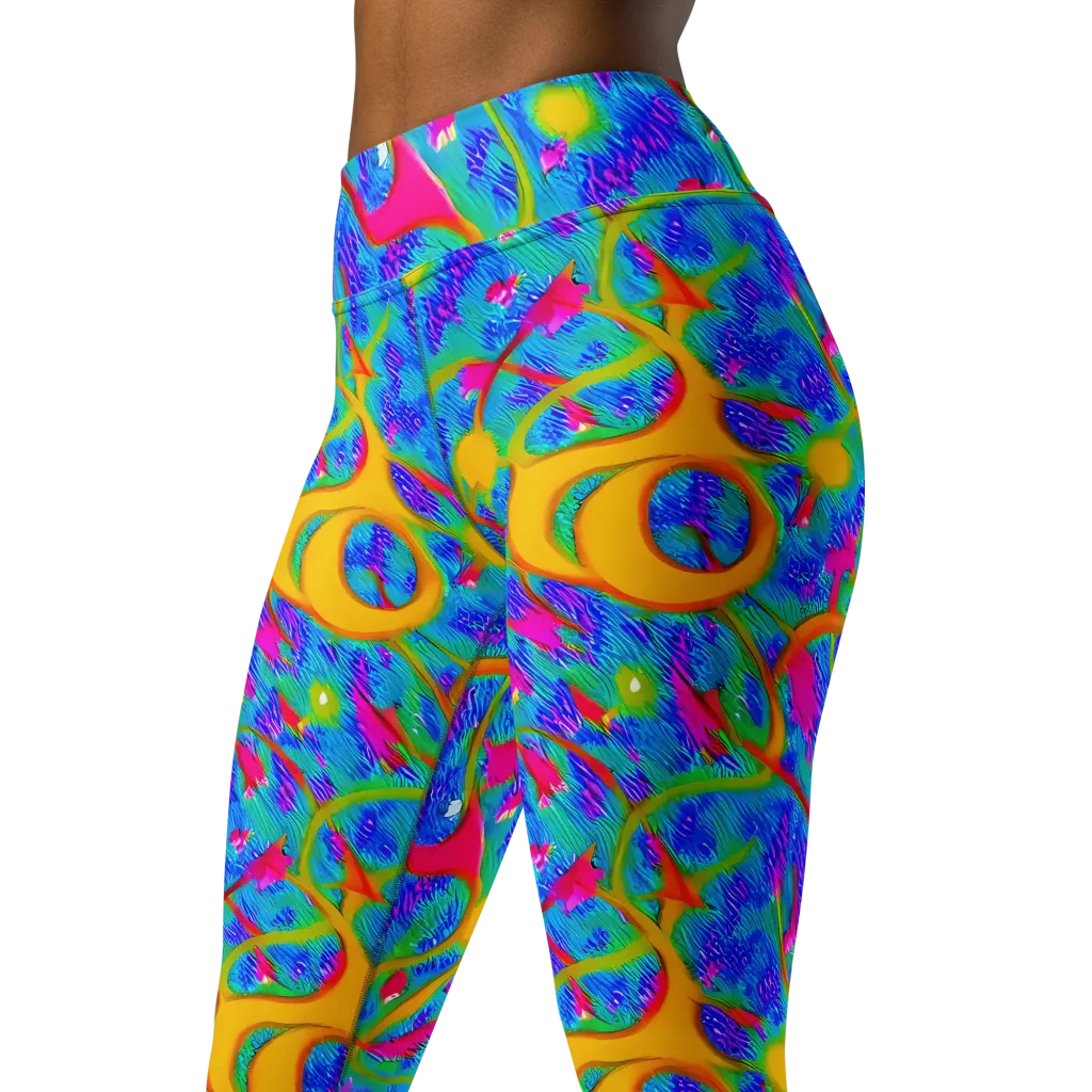 Vivid Mirage on Yoga Leggings — Left Front