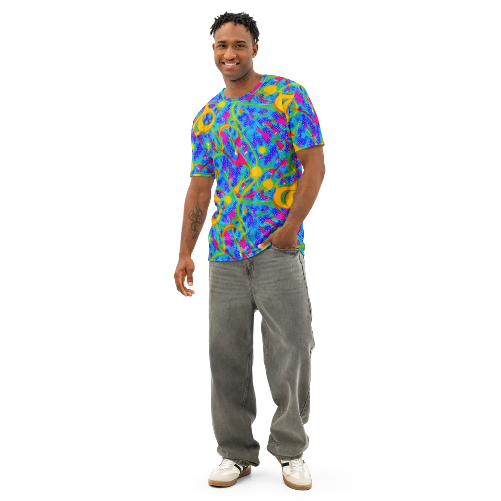 Vivid Mirage on Men's Cotton Crew Neck T-Shirt — Front