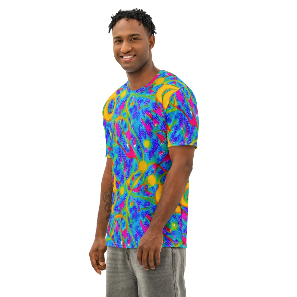 Vivid Mirage on Men's Cotton Crew Neck T-Shirt — Left Front