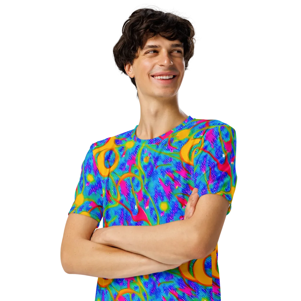 Vivid Mirage on Men's Crew Neck T-Shirt — Left Front