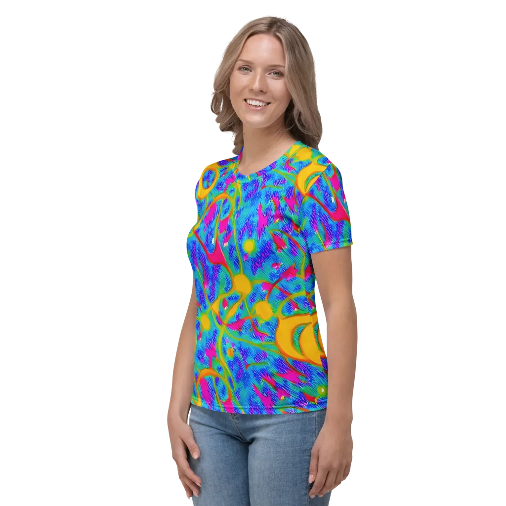 Vivid Mirage on Women's Crew Neck T-Shirt — Left