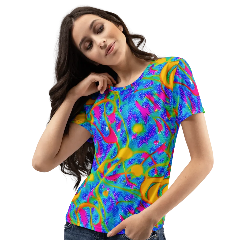 Vivid Mirage on Women's Crew Neck T-Shirt — Left Front