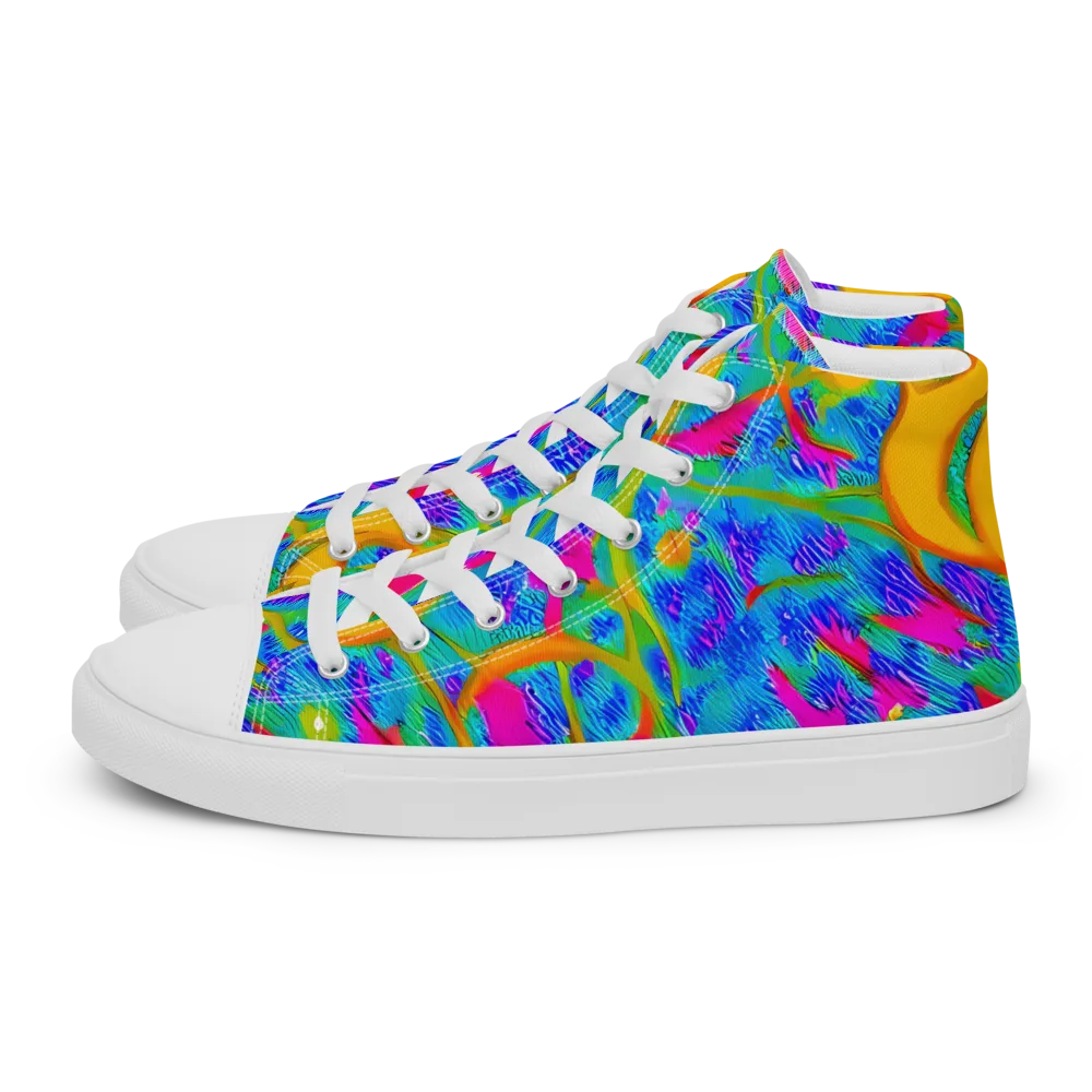 Vivid Mirage on Women's High Top Canvas Shoes — Left