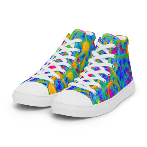Vivid Mirage on a Women's High Top Canvas Shoes