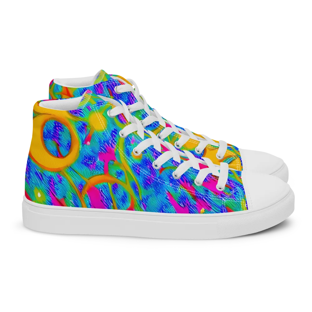 Vivid Mirage on Women's High Top Canvas Shoes — Right