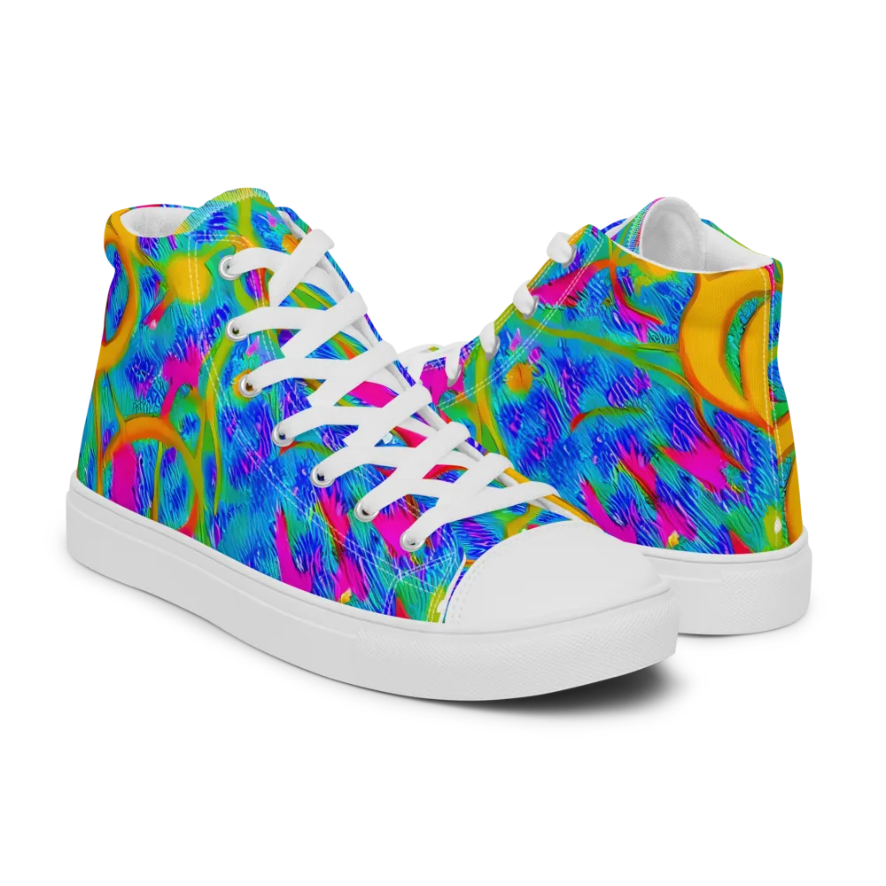 Vivid Mirage on Women's High Top Canvas Shoes — Right