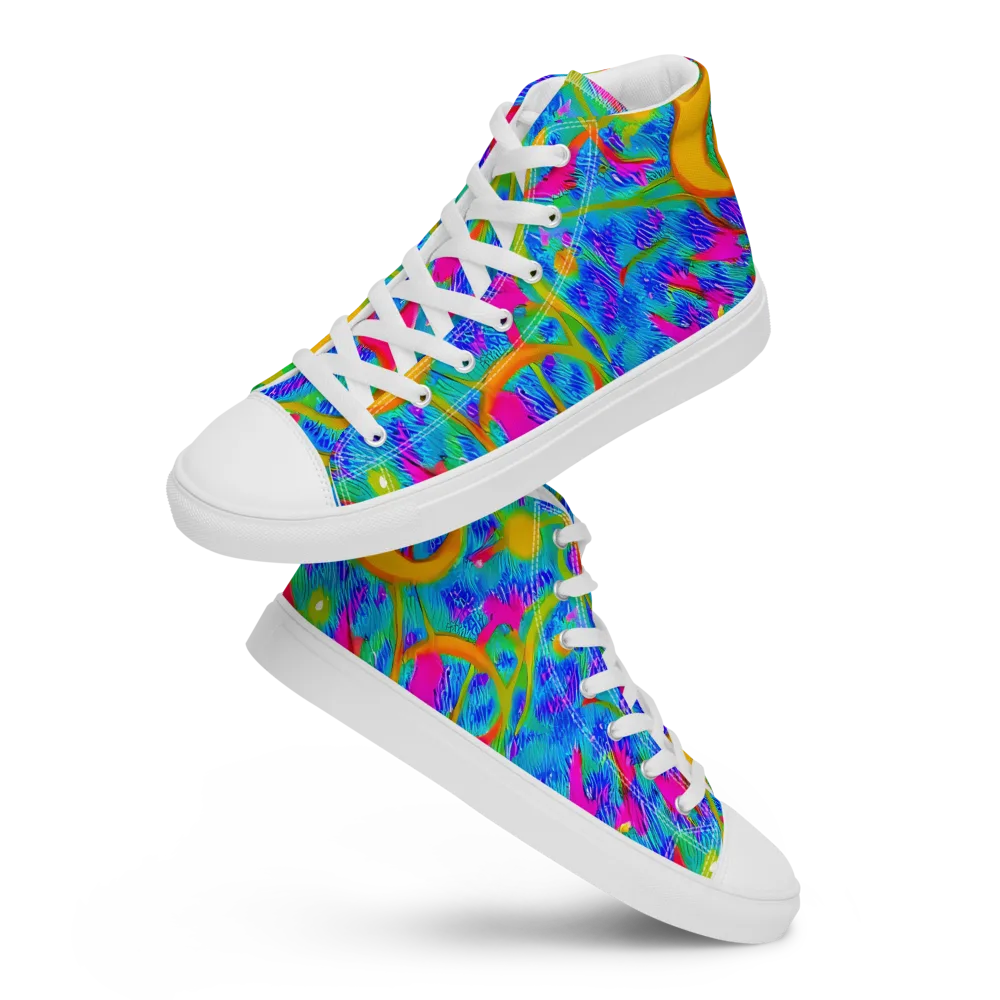 Vivid Mirage on Women's High Top Canvas Shoes — Front