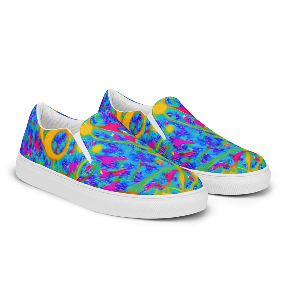 Vivid Mirage on Men's Slip-On Canvas Shoes — Right Front