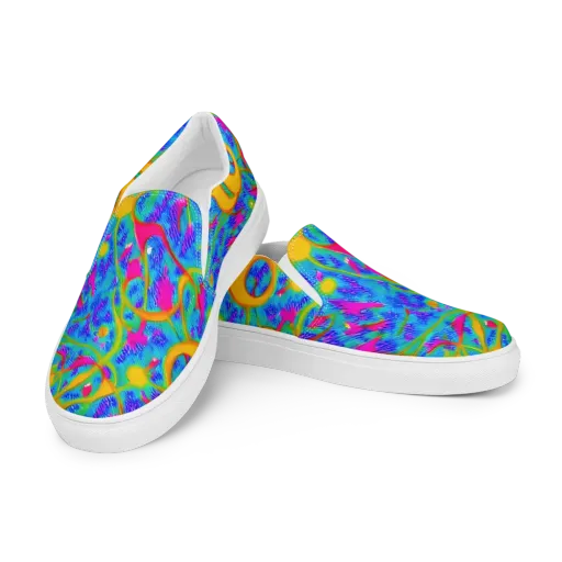 Vivid Mirage on a Men's Slip-On Canvas Shoes