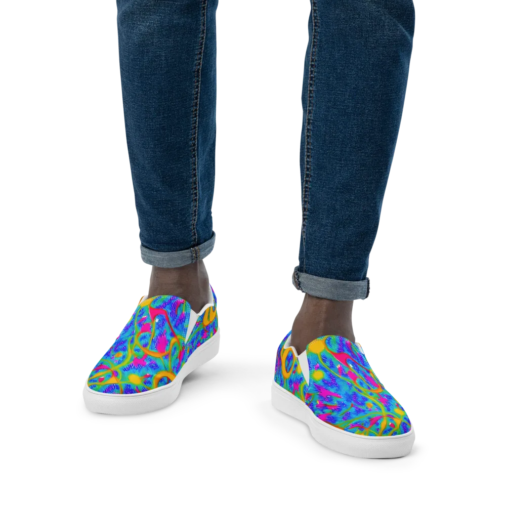 Vivid Mirage on Men's Slip-On Canvas Shoes — Front