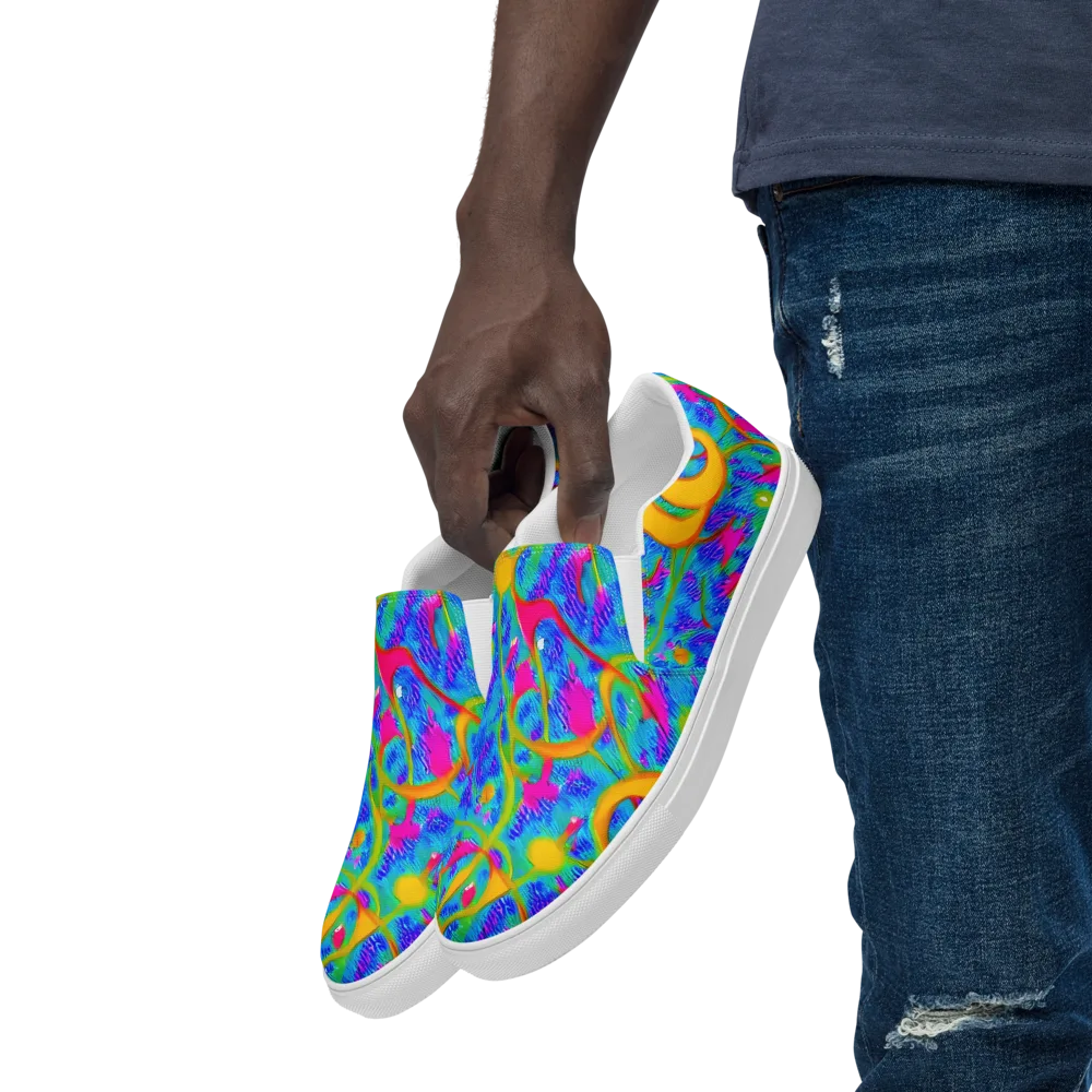 Vivid Mirage on Men's Slip-On Canvas Shoes — Left Front