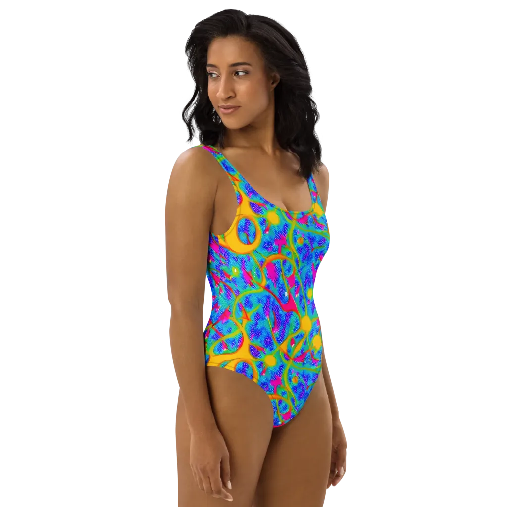Vivid Mirage on One-Piece Swimsuit — Right