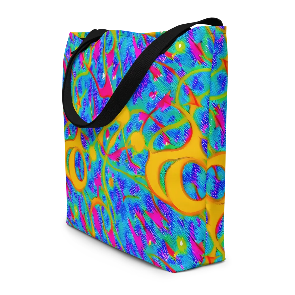 Vivid Mirage on Large Tote Bag W/ Pocket — Front