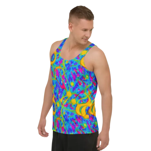Vivid Mirage on a Men's Tank Top