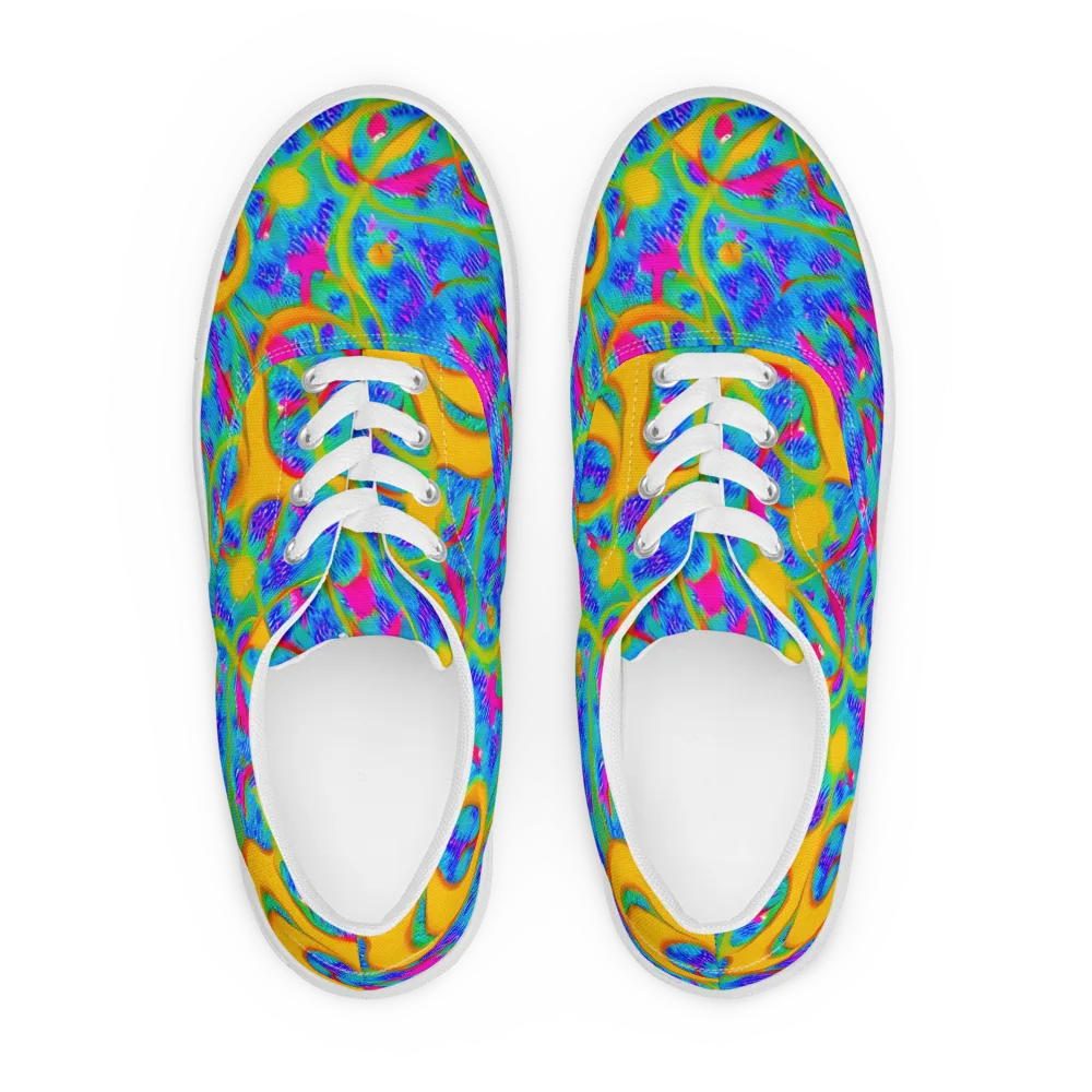 Vivid Mirage on Men's Lace-Up Canvas Shoes — Front