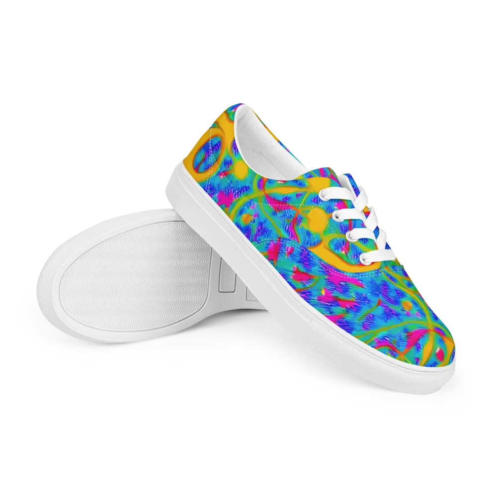 Vivid Mirage on Men's Lace-Up Canvas Shoes — Right Front